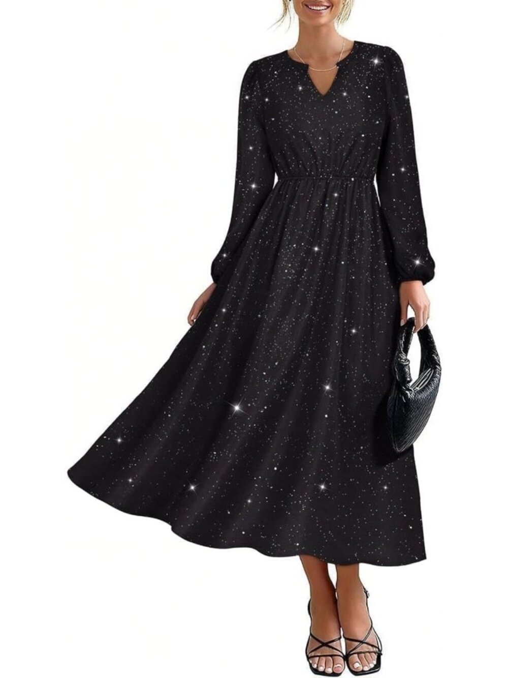 Plus Size Floral Maxi Dress for Women - Long Sleeve V Neck Spring Party Dress